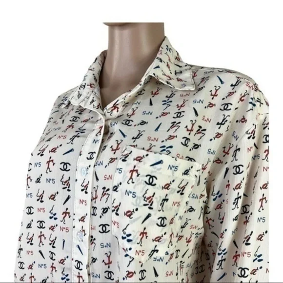 Women Top Blouse Buttons Down Later C Sz Small - Picture 7 of 12